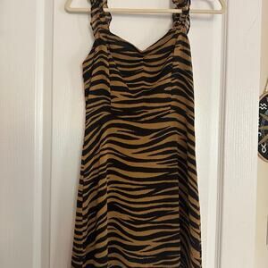 Zebra/Tiger brown dress All in Favor NWT